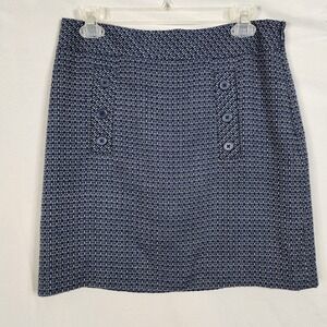 LOFT‎ Ann Taylor Size 4 Cute Blue Tweed Lined Micro Mini Office Pencil Skirt